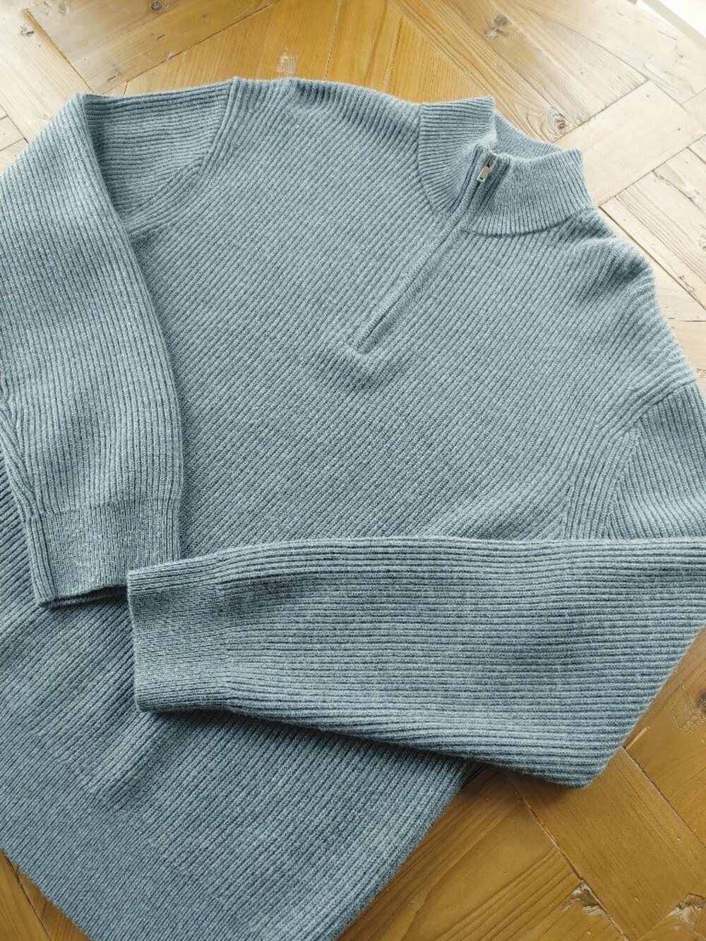 Theory Grey Zipper Sweater Merino Wool size XL